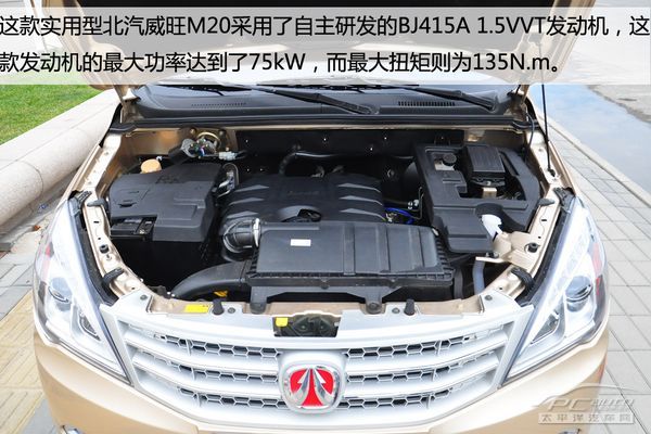 这款实用型北汽威旺m20采用了自主研发的bj415a 1.