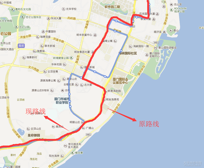 厦门92路公交车会展北片区线路更改