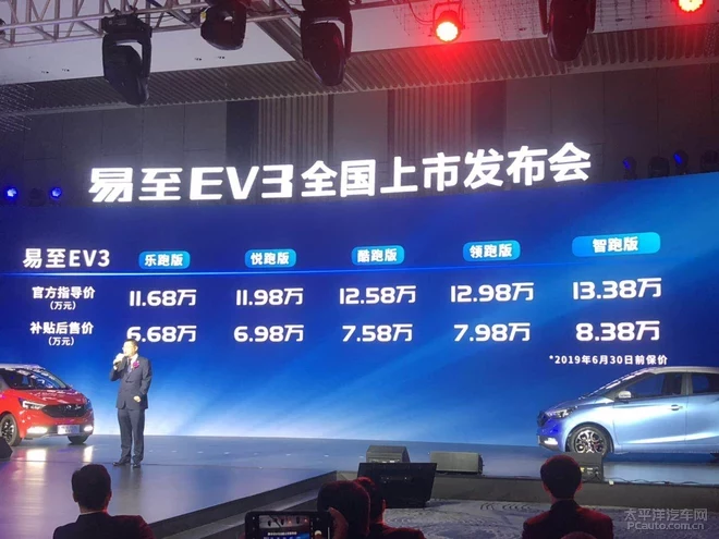 江鈴易至EV3正式上市 補(bǔ)貼后6.68-8.38萬(wàn)