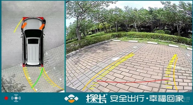 (探长360全景倒车智能轨迹画面)