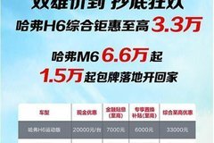 雙雄價到：哈弗H6運動版&哈弗M6 抄底狂歡聚惠來襲