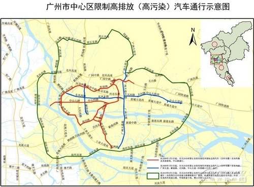 广州黄标车限行区域图